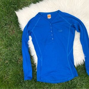 Icebreaker Body Fit 200 Oasis Henley Long Underwear Top - Women's Small